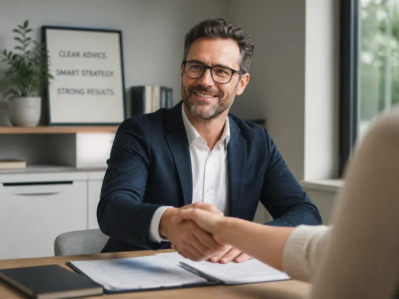 Portrait d’un comptable souriant dans un bureau professionnel