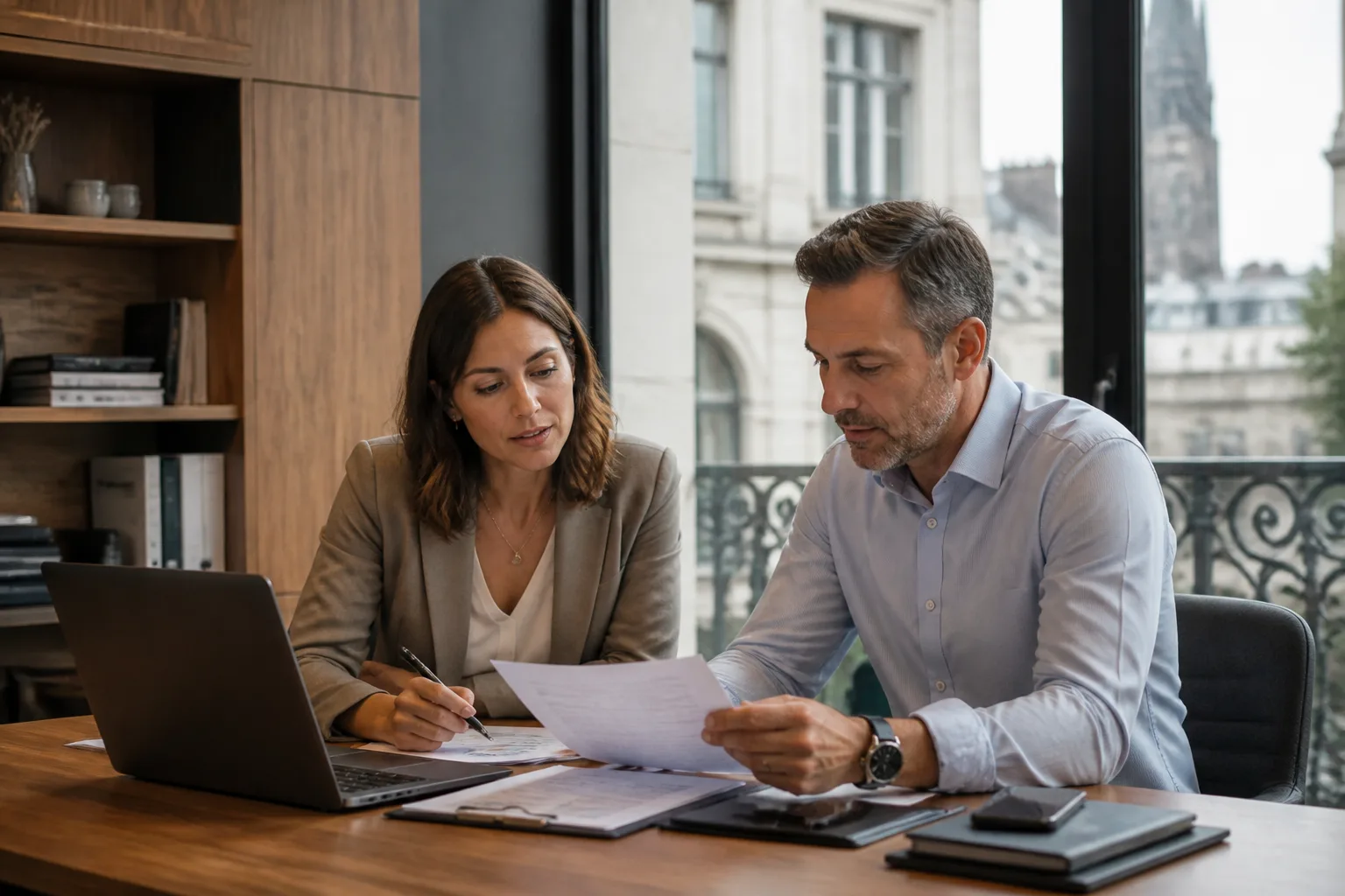 Scène comptable en bureau rouennais
