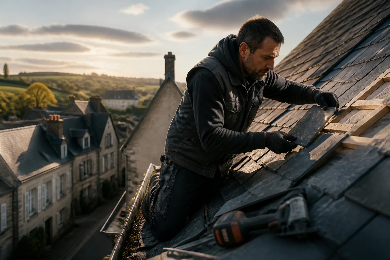 Toiture en réfection à Mondeville