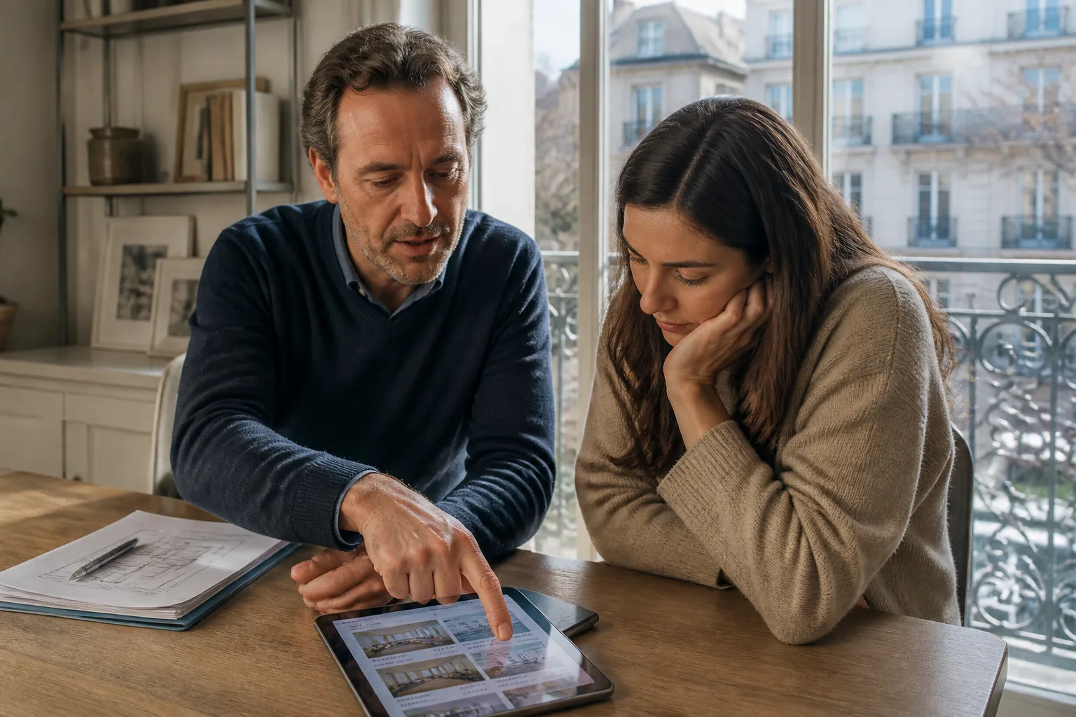 Agent immobilier discute de recherche immobilière à Sartrouville