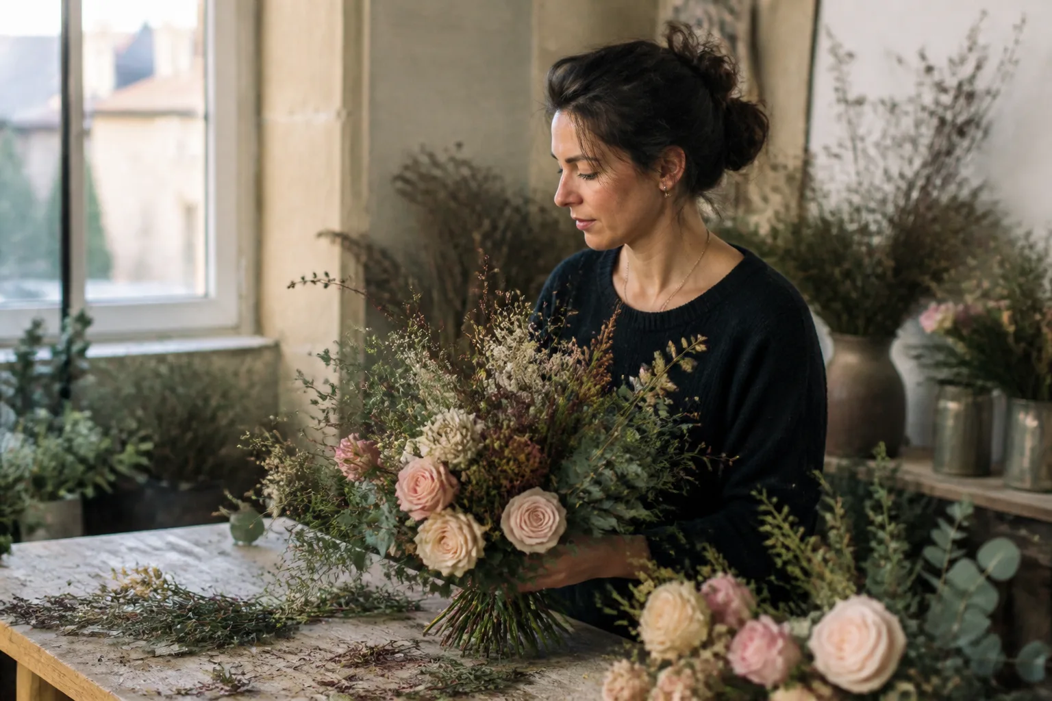Atelier floral à Caen, composition élégante