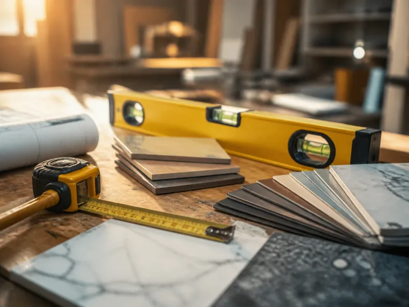 Plan rapproché d'outils de rénovation propres et ordonnés